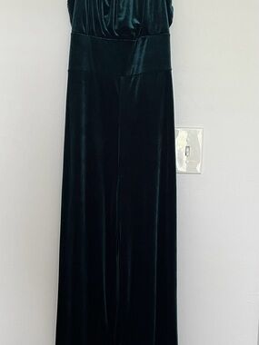 Women's Velvet Jumpsuit Deep Green